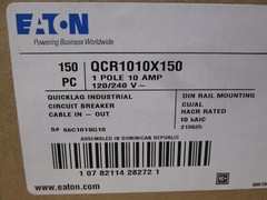 CUTLER HAMMER QCR1010 10AMP, 120/240VAC, Circuit Breaker, 20IN/LB Torque