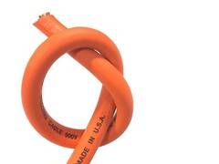 15′ #2 HIGHLY FLEXIBLE WELDING WHIP CABLE ORANGE 600V USA MADE EPDM COPPER AWG
