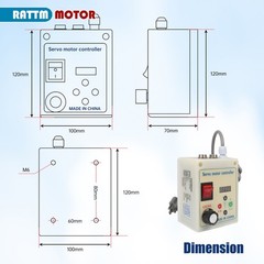 『US』AC110v with Threaded Shaft Brushless Servo Motor +Servo Speed Controller