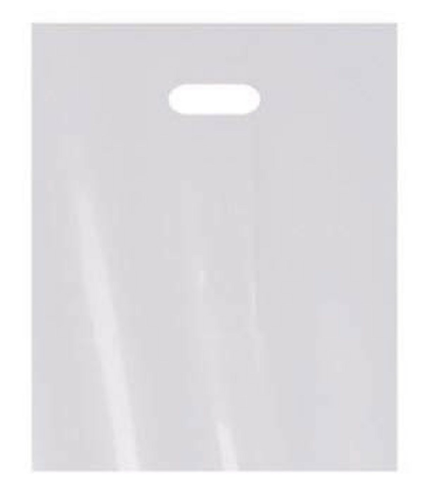 White Merchandise Plastic Shopping Bags – 100 Pack 9″ x 12″ with 1.5 mil Thick