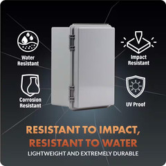 NEMA 4X 5.51 In. L X 7.87 In. W X 11.42 In. H PC Plastic Gray Weatherproof Elect