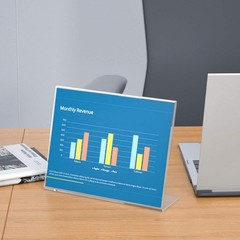 6-Pack 8.5×11 inch Horizontal Slant Back Acrylic Sign Holder Clear Frame