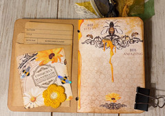 Junk Journal Handmade Booklet Book Vintage “Honey Bees” Pockets, Ephemera