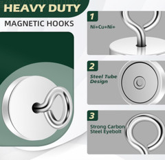 Fishing Magnets strong set kit large seper Neodymium Magnet n52 150 lbs 4 pack