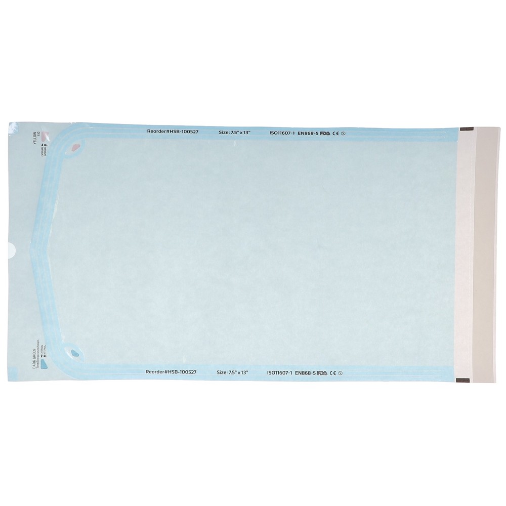 House Brand Dentistry 100538 Sterilization Pouches 7.5″ X 13″ Blue Film 200/Pk