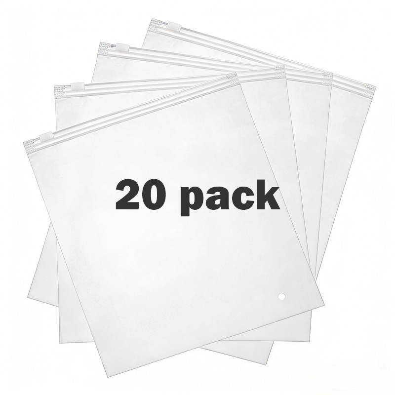 Clothing Shipping Packaging Bags — 20pcs, 14X16 in , Frosted Zipper Plastic Bags