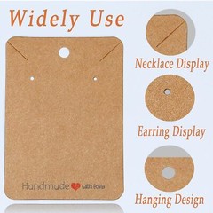 MAIBAOTA Earring Cards, 100 Pcs 1 Count (Pack of 100), 02 Brown/100 pcs