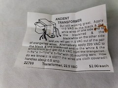 Vintage Transformer 110v to 11.5v or 220v to 22.5 v, electronics, etc.