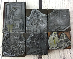 Vintage Wood Printers Block Letterpress Stamp Lot Dental Lab Teeth Cartoon