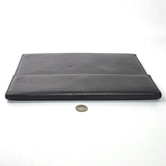 Poltrona Frau Leather Portfolio Dark Gray Snap Flap Close for 8.5 x 11 Notepad