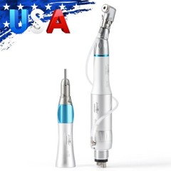 Dental Low Speed Straight Handpiece Kit Latch Contra Angle Air Motor 2/4 Holes