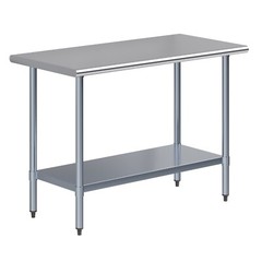 Jefferson 24 in. x 48 in. Stainless Steel Table With Shelf. NSF