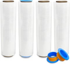 18″ x 1500′ 80 Gauge 4 Rolls Pallet Wrap Stretch Film Hand Shrink Wrap 1500FT