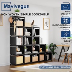 Mavivegue Bookcase 18-Cube Extra Large Book Shelf DIY Cube Storage Organizer-