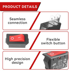 2Pieces HY35C Push Button Switch，2-Pin，16A/12A 125V/250V Rocker Switch for House