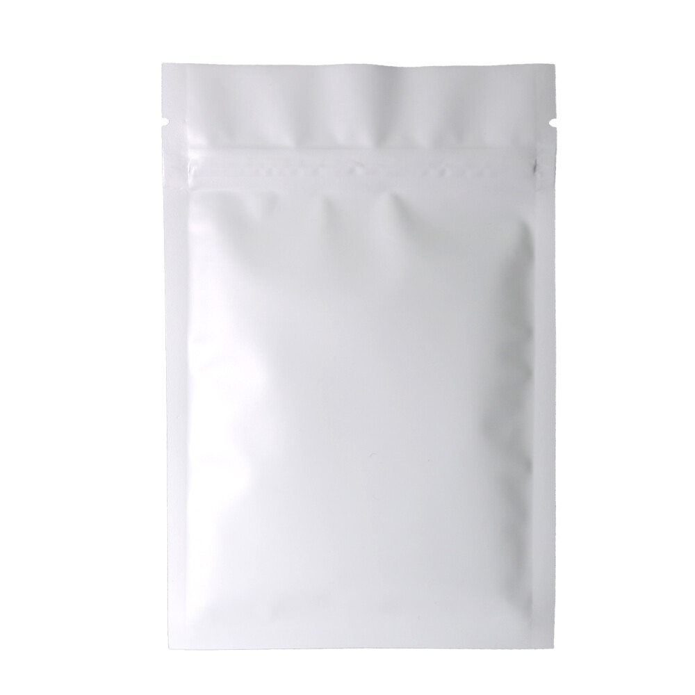 100 New Flat White Aluminum Mylar Foil QuickQlick™ Zipper Seal Bags Pouch 3×4″