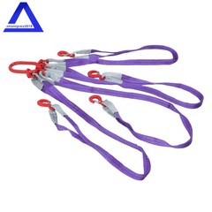 Four Leg Bridle Web Sling 5ft 6600lbs Lifting Slings with G80 Grab Hooks Safe