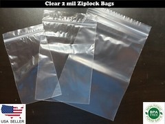 Clear Plastic Reclosable Zipper Baggies 2mil Top Lock Zip Seal Bags Candy Snack
