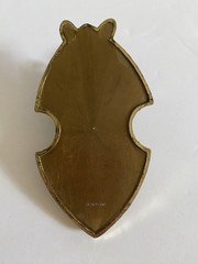 Medieval Knight with Shield Gold Tone Plastic Letter Note Clip Hong Kong Vtg