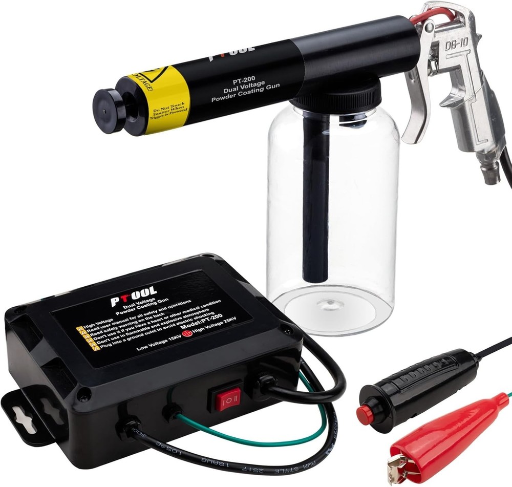 Powder Coating Gun System for Metal, Hotcoat Powder Coating Kit, Dual Voltage 15