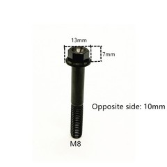 6 Pcs Titanium Bolt Flange Head Hex Screw M8x15/20/25/30/35/40/45/50/55/60/65mm