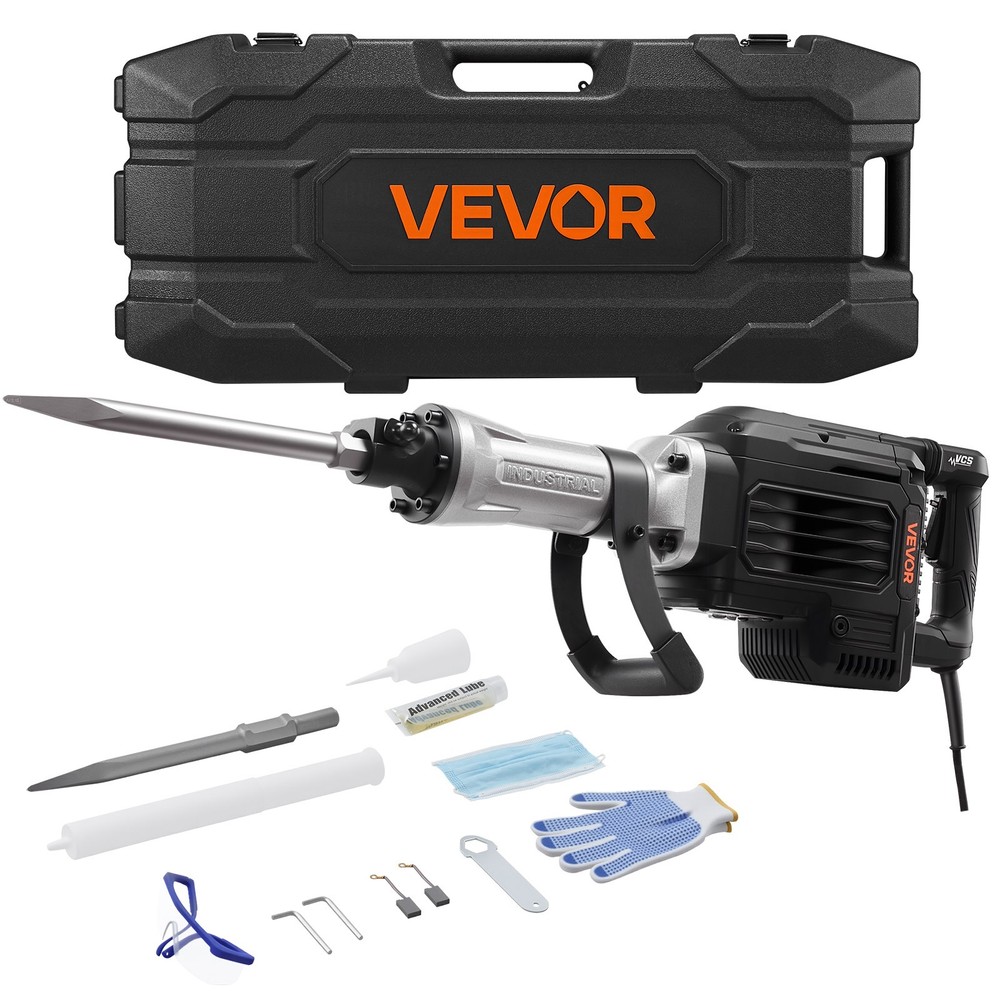 VEVOR Demolition Jack Hammer Electric Concrete Breaker 3000 W 1700 BPM a Chisel