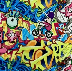 Hydrographic film Cartoon Graffiti hydro dipping 7′ x 20″ hydro dip
