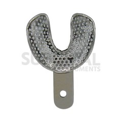 6 Metal Dental Impression Trays set Perforated Upper & Lower Denture Edentulous