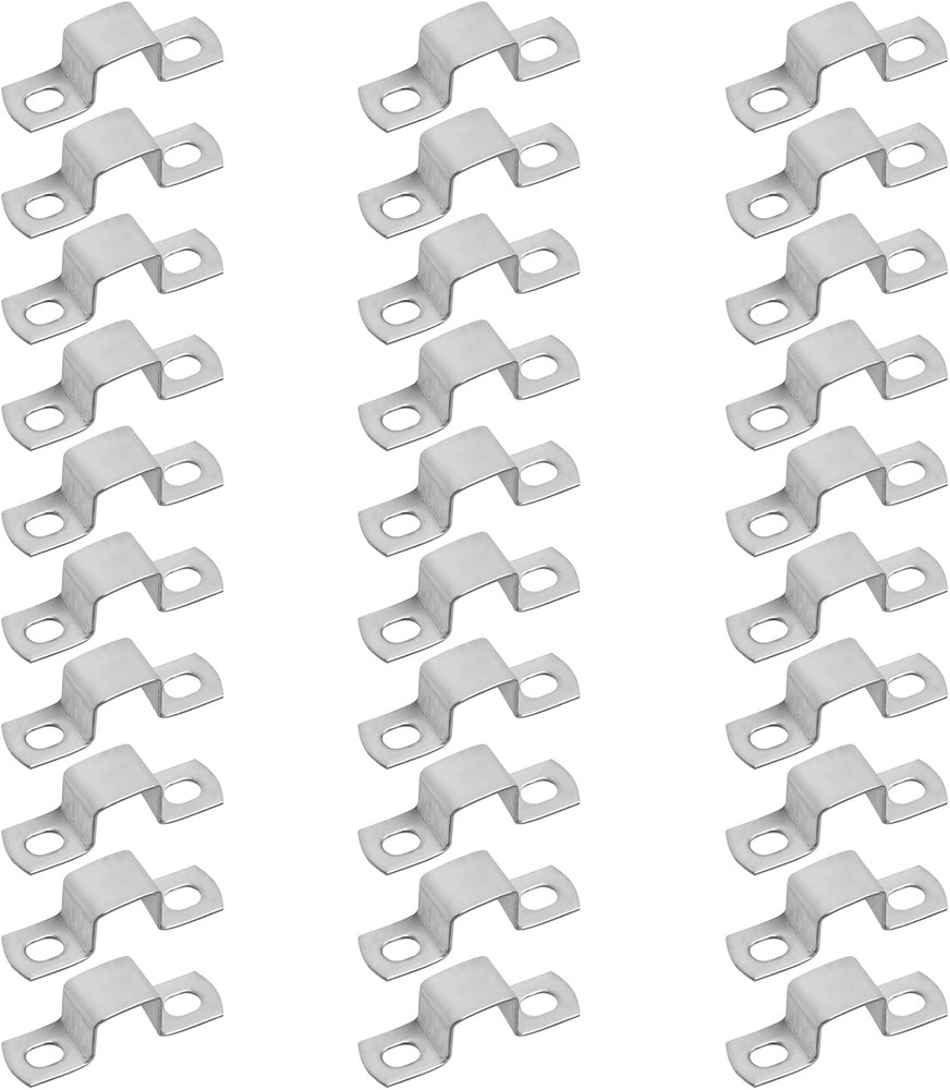 30 Pcs 1″ X 1″ Square Tube Strap Clamp,U Shape Square Pipe Clamp,Stainless Steel