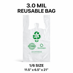 Clear Plastic T-Shirt Grocery Bags 3 Mil Heavy Duty Reusable 1/6 21×6.5×11.5