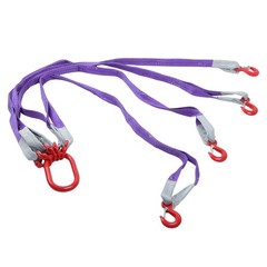 Four Leg Bridle Web Sling 5ft 6600lbs Lifting Slings with G80 Grab Hooks