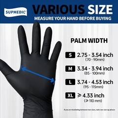 Medical Nitrile Exam Gloves Powder-Free Food-Safe Disposable Glove Black 100 PCs