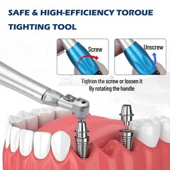 Dental Universal Implant Kit Torque Wrench Contra Angle Handpiece & 16 Drivers