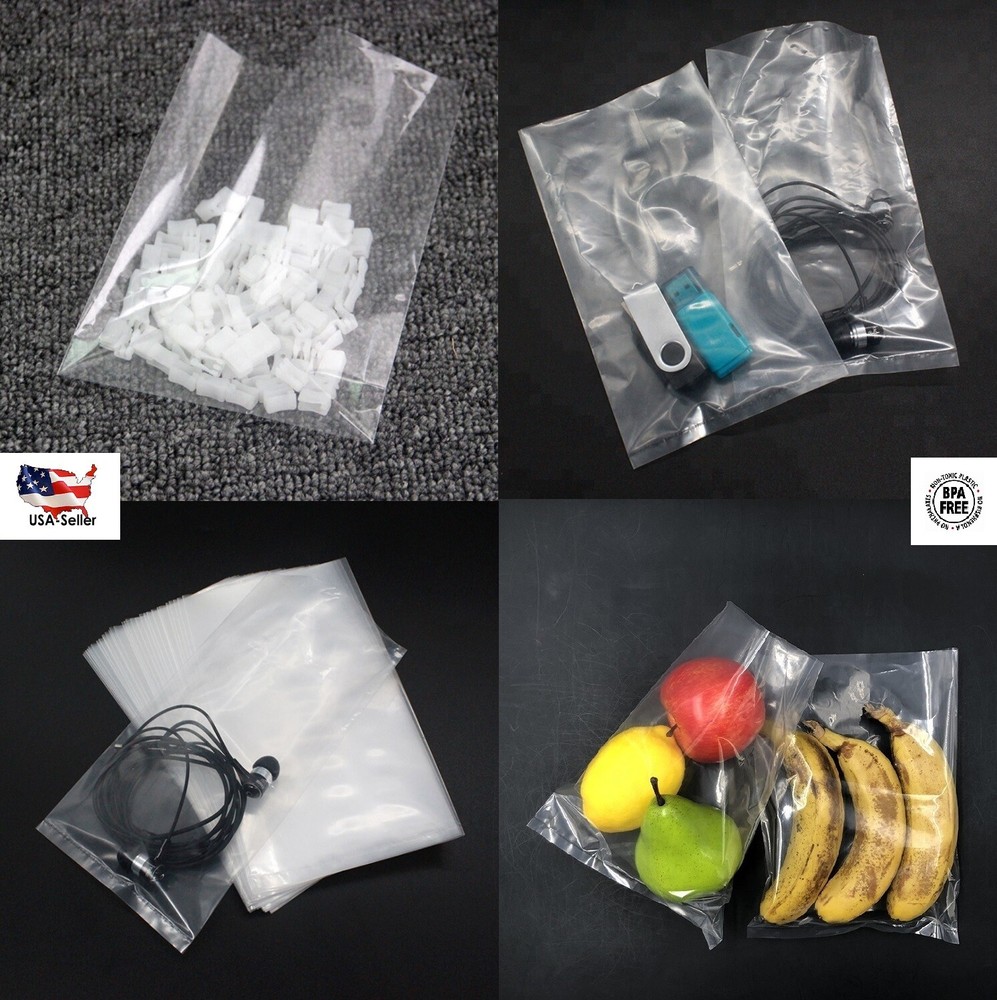Clear Poly Plastic 1-Mil Bags T-Shirt Apparel Food Packaging Open Top Baggies