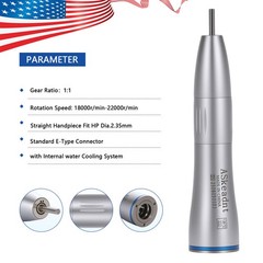 ASK Dental Slow Speed Straight Nosecone Handpiece E-Type Internal Water Spray