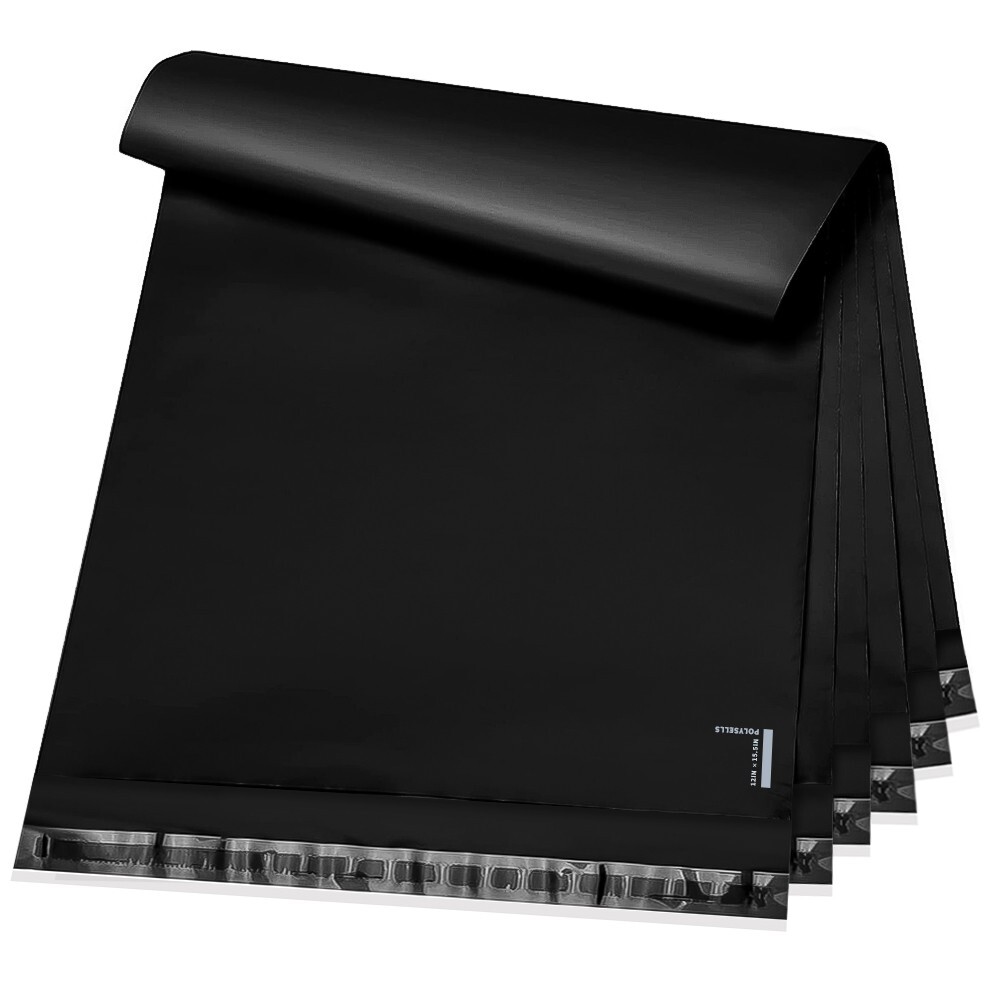 500 12×15.5 Poly Mailer Self Sealing Shipping Mailer Bags Black POLYSELLS
