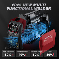 9-in-1 MIG205MP Multi-Process Welder 120/240V+110pcs Plasma Cutting Consumables