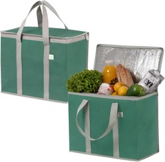VENO 2 Pack Cooler Bag and Insulated Grocery Bags for 2 Pack, Green – 2