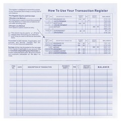 20 Pack Checkbook Register, Check Registers for Personal, Blank Ledger 20PCS