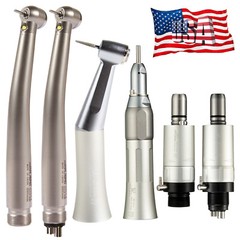 NSK Style Dental High/Low Speed Handpiece Kit E-generator LED Turbine 2/4Hole DM