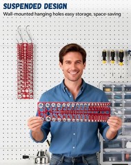 57-Piece Nut and Bolt Thread Checker, Standard & Metric Gauge, Drill & Screw Siz