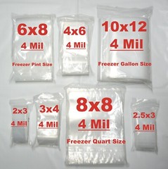 SMALL to EXTRA LARGE Clear Reclosable 4 MIL HEAVY DUTY Resealable Storage Bags
