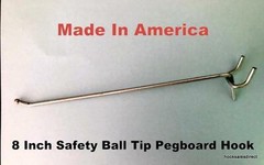 Metal Pegboard Hooks For Retail / Storage / Garage / Store Display, Made In USA