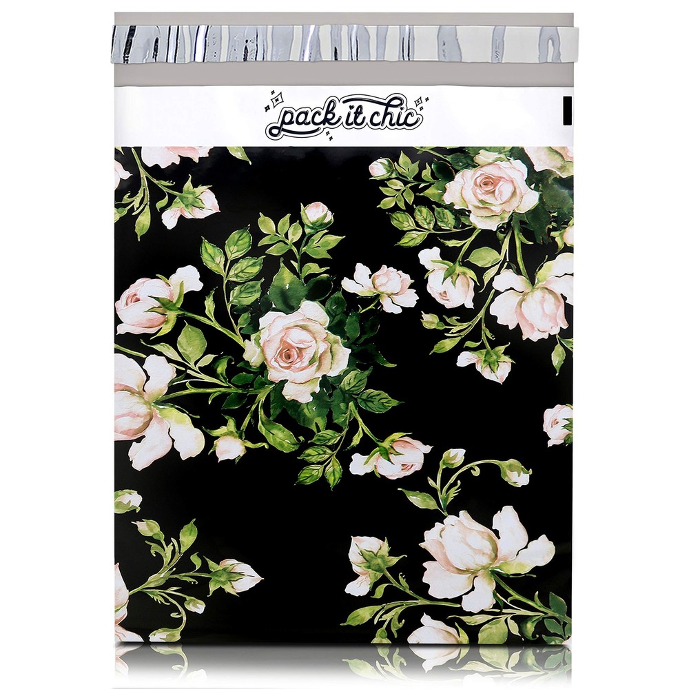 100 Pack Poly Mailers 10x13in Floral Shipping Self Seal Bags