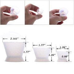 4Sets(16Pc) Dental Rubber Silicone Mixing Cup Acrylic Non-Stick Bowl Dappen Dish