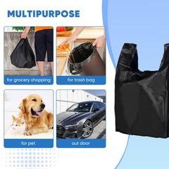 LimonLaviu Black Plastic Grocery Bags, 100 Pack, 1 Count (Pack of 100),