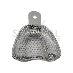 6 Metal Dental Impression Trays set Perforated Upper & Lower Denture Edentulous