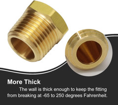 1/2 Inch NPT Male to 1/8 Inch NPT Female Reducing Brass Bushing Adapter – 2 Pack
