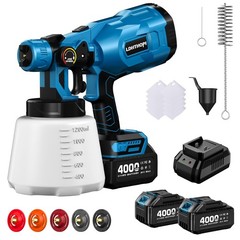 Ldhthopi Cordless Paint Sprayer 2 Batteries 1000W Hvlp 21V Battery Powered