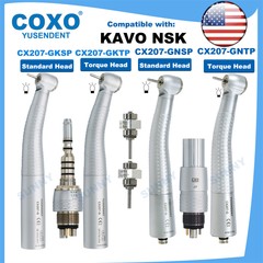 COXO Dental Turbine Fiber Optic High Speed Handpiece LED Coupler 6 Pin Fit KAVO